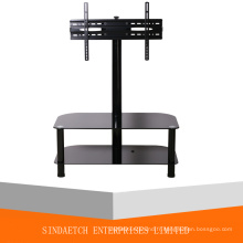 2 étagères en verre trempé LCD TV Support de sol avec TV Wall Mount Vesa: 600 * 400mm